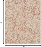 RUGGABLE x Morris & Co Washable Area Rug – Mallow Rust Red 8x10, Stain-Resistant, Non-Slip – Large Machine Washable Rugs for Living Room, Bedroom, Hallway, Entryway & Office–with Cushioned Pad