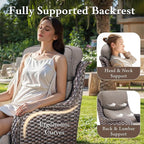 Luxury High Back Outdoor Furniture with 6-inch Extra Thick Cushions, Patio Furniture Set with Swivel Chairs, 7 PCS Wicker Conversation Set for Yard, Deck, Poolside, Brown/Grey