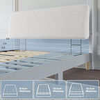 4.7" Upholstered Headboard for Queen Size Bed, Height Adjustable and Ergonomic Headboard, Easy Assemble, Sturdy and Durable, Teddy Velvet, Beige