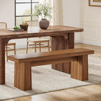 Tribesigns Wooden Dining Bench, 47-Inch Long Kitchen Bench with Sturdy Frame for Dining Room, Entryway, Living Room, Hallway, Easy Assembly (Brown)