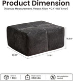 37.8" Glitter Velvet Ottoman for Couch, Memory Foam Cloud Boneless Sectional Couch for Living Room Foot Stools No Assembly Require (Sparkly Velvet, Gray)