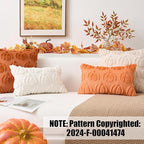 Kevin Textile Fall Pillow Covers 16x16 Inch Set of 2 Soft Pumpkins Decorative Square Pillowcases Plush Autumn Faux Fur Cushions Harvest Gift for Couch Sofa Chair Bedroom Home Decor, Beige