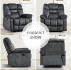 EBELLO Set of 2 Manual Recliner Chair for Adults with Soft Padded Headrest and Backrest, Overstuffed Single Recliner Sofa Chair for Living Room, Green Grey
