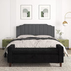 King Size Headboard Only, Velvet Wall Mounted Headboard King/California for Adjustable Bed Modern Upholstered Head Board Easy Assembly, Dark Gray