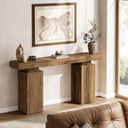 Tribesigns 63-Inch Long Console Table, Farmhouse Entryway Table Behind Couch, Wooden Foyer Stand Entry Station, Modern Hallway Accent Furniture for Living Room Decor, Entrance, Natural Wood Finish