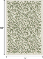 RUGGABLE x Morris & Co Washable Area Rug– Pure Willow Boughs Green 6x9, Stain-Resistant, Non-Slip – Medium Machine Washable Rugs for Living Room, Bedroom, Hallway, Entryway & Office–with Standard Pad
