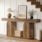 Tribesigns Farmhouse Wood Console Table, 70.9-Inch Entryway Accent Table with U-Shaped Base, 2-Tier Extra Long Sofa Tables for Entrance, Hallway, Living Room (Vintage Brown)