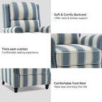 Lumibee Recliner Chairs, 2 Set Pushback Armchairs for Small Spaces,Adjustable Backrest & Footrest Accent Chairs in Comfy Fabric for Living Room, Bedroom-Striple Navy