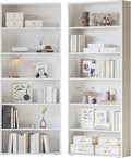 IRONCK Bookshelves and Bookcases Set of 2 Floor Standing 6 Tiers Display Storage Shelves 70 in Tall Bookcase Home Decor Furniture for Home Office, Living Room, Bed Room