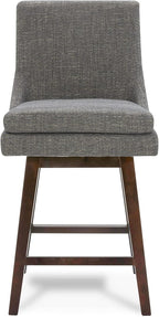 CHITA Counter Height Swivel Barstool, FSC Certified Upholstered Bar Stool, 26.8" H Seat Height, Fabric in Fog
