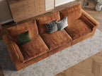 EASE MOOSE Oversized Boneless Couch for Living Room, Sectional Cloud Sofa, Modular Cloud Couch, 3-Seater Deep Seat Sofas with Pillow for Bedroom, Apartment, No Assembly Required, Chenille (Brown)