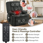 ABCASA Oversized Dual Motor Lay Flat Power Lift Recliner Chair, Massage Recliner Chairs with Heat, Lumbar Pillow, USB & Type-C Ports, Oversized Recliner for Big & Elderly People for Living Room - Grey