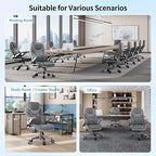 Big and Tall Office Chair with 5D Arms, 600lbs Fabric & PU Leather Heavy Duty Desk Chair, Adjustable Lumbar Support & Height, Tilt Function, High Back Ergonomic Executive Computer Chair