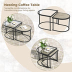 Grand patio 4-Piece Outdoor Conversation Set with 2 Single Chairs and 2 Patio Coffee Tables, Wicker Furniture Set, Peacock Blue
