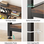 Tribesigns Bookshelf, Industrial 8-Tier Etagere Bookcases, 77-Inch Tall Book Shelf Open Display Shelves, Wood Look Accent Shelving Unit with Metal Frame for Home Office (2, Brown/Black)