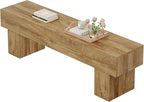Tribesigns 63“ Extra Long Dining Bench, Farmhouse Wooden Entryway Bench, Indoor End of Bed Bench for Bedroom, Living Room, Dining Room, Hallway, Light Brown