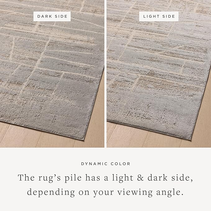 Loloi Amber Lewis Monty Collection MOT-07 Natural/Mist 4'-0" x 6'-0", .50" Pile Height, Accent Rug