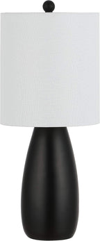 SAFAVIEH Lighting Collection Arlia Modern Black 24-inch Bedroom Living Room Home Office Desk Nightstand Table Lamp Set of 2 (LED Bulbs Included)