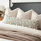 Foindtower Set of 2 Decorative Floral Long Body Lumbar Throw Pillow Covers Accent Farmhouse Cushion Cover Neutral Pillowcase for Couch Sofa Bedroom Living Room Home Decor,14×36 Inch,Sage Green