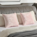 FUTEI Pink Flannel Throw Pillow Covers 22x22 Inch Set of 2,Soft Dimensional Textured Cushion Cases,Modern Home Decor for Couch Living Room