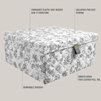 Martha Stewart Essential Collapsible Stackable Decorative Home Storage Organization With Lidded Tops, Lidded Storage Organizer, Bedford Floral