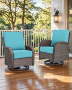 Luxury 22x24/22x25 6-Inch Outdoor Deep Seat Cushions Set of 6 - Comfortable Patio Zipper Chair Cushion for Wicker Dining Rocking Gilider Loveseat Couch Sectional Sofa - Turquoise