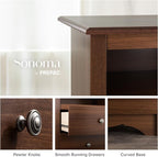 Prepac Sonoma Traditional 5-Drawer Tall Dresser for Bedroom, Functional Bedroom Dresser Chest of Drawers 17.75" D x 31.5" W x 44.75" H, Cherry