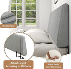 King Size Headboard Only-No Assembly, Upholstered Headboard King Size Linen Fabric Modern Style Headboards for Adjustable Bed Extra-Thick, Light Gray