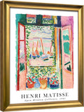 Wieco Art Framed Wall Art Open Window Collioure 1905 by Henri Mattise Abstract Colorful Art Matisse Posters Canvas Prints for Wall and Home Office Decorations Bronze Gold Frame