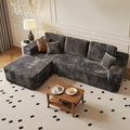 104" Cloud Sectional Couch with Chaise, Boneless L-Shaped Cloud Couch with Deep Seat, Soft Plush Modern Minimalist Sofa, Assembly Free Comfy Sofa for Office Living Room Apartment(Grey, Left Chaise)