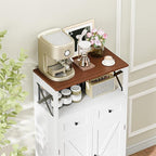 SUPER DEAL Farmhouse Storage Cabinet, Bathroom Floor Cabinet Kitchen Pantry with Doors and Drawers, Hutch Cupboard for Laundry, Living Room, Bedroom, White
