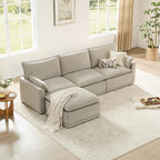 CHITA 113" Oversized Cloud Sectional Couch, Modern Modular Sectional Sofa Set for Living Room, 4 Seater L Shaped Couch, Taupe