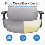 HYLONE Office Chair, 5" Thickened Seat Ergonomic Desk Chair with Adjustable Armrests, Home Office Computer Chairs for Long Hours Mesh Executive Chair(Black Base&Grey)