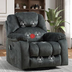 Bonzy Home Power Lift Recliner Chair with Massage and Heating, Lift Chairs Recliner for Elderly, Upholstered Comfy Power Lift Chair with 2 Hidden Cup Holders, Side Pockets, USB Port,Dark Grey