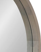 Kate and Laurel Hutton Round Decorative Wood Frame Wall Mirror, 30 Inch Diameter, Graywash