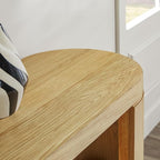 Walker Edison Maya Solid Oak Wood Veneer Console Table with Storage, 48 Inch, White Oak