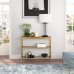 Henn&Hart 36" Wide Rectangular Console Table in Brass, Entryway Table, Accent Table for Living Room, Hallway