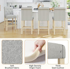 GOTMINSI 24" Bar Stools Set of 2 for Kitchen Island Upholstered Counter Height Bar Stools with Button Tufted Decoration Barstools Home Kitchen Island Wooden Bar Chairs Grey