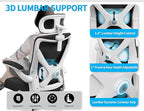 Ergonomic Office Chair - Computer Desk Chair with Adjustable Lumbar Support - 300lbs Executive Desk Chair High Back with Headrest Flip-Up Arms for Long Hours, Rolling Chair (White Black)