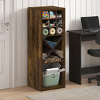 Furinno Cubicle Book Shelf, 3-Cube Thick Frame Bookshelf, Horizontally & Vertically Reversible Bookcase with Open Back, 14.6 x 15.9 x 44, for Living Room, Bedroom, Home Office, Amber Pine