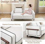 80" Loveseat Sofa Cloud Modular Sectional Couch,Deep Love Seat Couch with Armrests Wooden Legs,2 Seater Comfy Thicked Cushion Upholstered Sofa for Living Room Bedroom,White