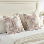 FUTEI Rust White Decorative Throw Pillow Covers 20x20 Inch Set of 2,Soft Faux Cashmere Jacquard - Textured & Cozy Cushion Case,Modern Home Decor for Couch Bed Living Room