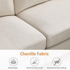 VANOMi Large Modular Sectional Sofa, Oversized Couch with Charging Station, Cloud Couch Deep Seat Sofa with Thick Cushion, Convertible Sectional Couches for Living Room Office Apartment