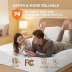 Bedsure Heated Mattress Pad Queen - Bed Warmer with Memory & Preheat Functions, 12-Hour Auto Off & 10 Heat Settings, Dual Controllers, Fast Heating, Brushed Electric Mattress Pad Queen, 60"x80"