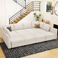 Belffin Oversized Modular Sectional Sofa Sleeper Sectional Couch with Storage Chenille Sofa Bed for Living Room, 12 Seats, Beige