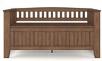 SIMPLIHOME Acadian SOLID WOOD 48 Inch Wide Transitional Entryway Storage Bench in Rustic Natural Aged Brown, For the Living Room, Entryway and Family Room