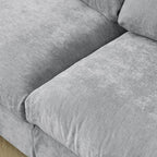 Cloud Sectional Couches for Living Room,134" Convertible L Shaped Couch with Ottoman, 6 Seater Modular Sectional Sofa,Deep Seater Furniture Sets
