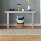 Henn&Hart 55'' Wooden Rectangular Fluted Console Table Entryway Table, Sofa Table for Entryway, Living Room, Couch, Hallway, or Office, Alder White