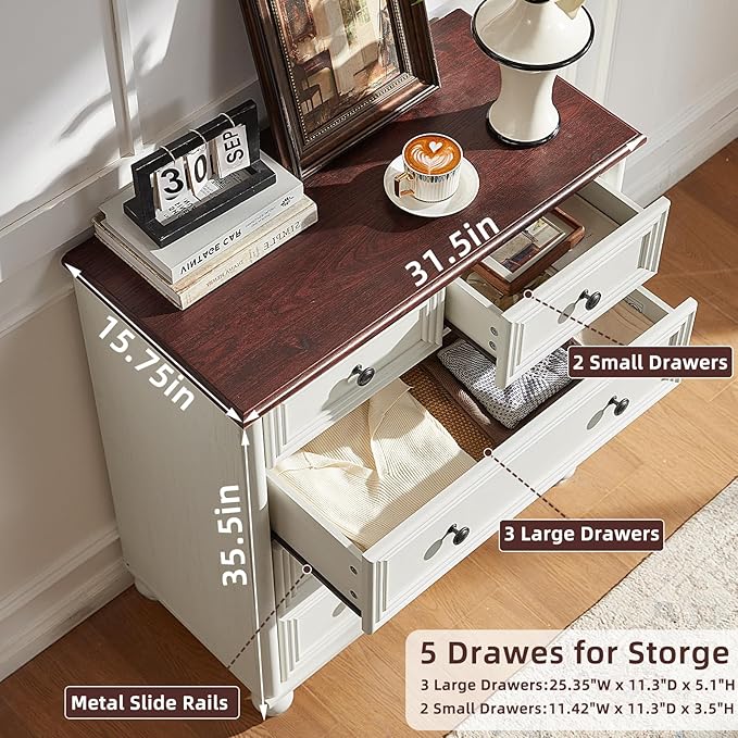 Farmhouse Dressers & Night Stand Set of 4, Wood 54" Wide Dresser & 35" Tall Chest of Drawers, 18" with Charging Station Nightstand Set of 2, Bedroom Furniture Dresser Set for Home Living Room Hallway