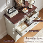 Farmhouse Dressers & Night Stand Set of 4, Wood 54" Wide Dresser & 35" Tall Chest of Drawers, 18" with Charging Station Nightstand Set of 2, Bedroom Furniture Dresser Set for Home Living Room Hallway